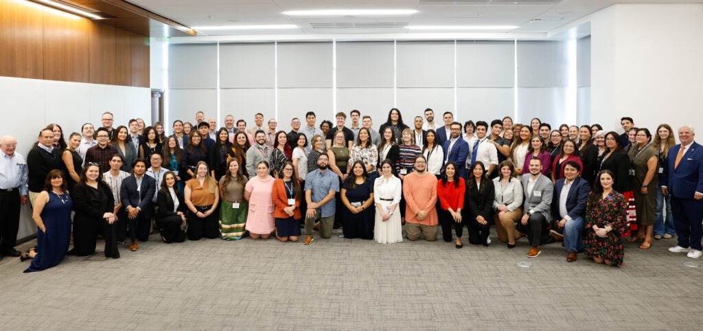 Group photo of Native students and presenters, along with allies, who attended the Cutting Sign event at the University of Utah College of Law